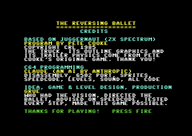 Credits page.