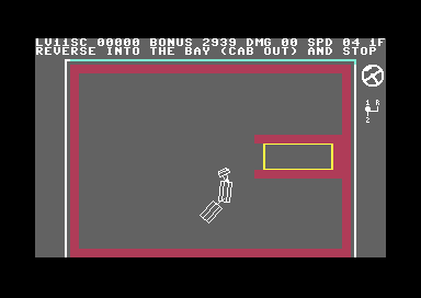 Level 11: the truck turning upwards with its two trailers following in a curve.
