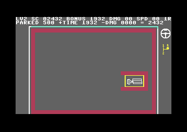 Level 2 finished: the truck parked in the dock, score shown.
