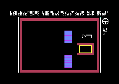 Level 8: the whole yard is black with oil; two parked trucks form a gate.